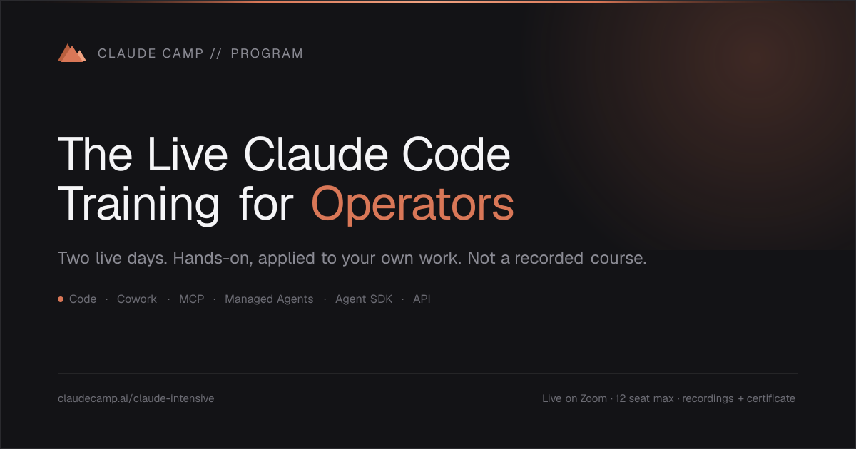 Live 2-Day Claude Code Intensive & Training | Claude Camp